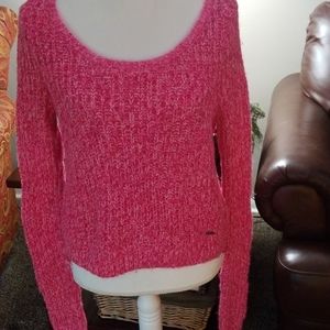 Pink scoop neck cropped sweater